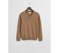 GANT - Klassischer V-Neck Pullover aus Baumwolle dk sand melange - Gr. - L