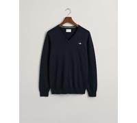 Gant Herren Classic Cotton V-Neck Pullover, Evening Blue, XXL EU