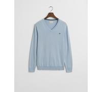 GANT - Klassischer V-Neck Pullover aus Baumwolle fresh blue - Gr. - M