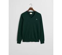 GANT - Klassischer V-Neck Pullover aus Baumwolle tartan green - Gr. - XL