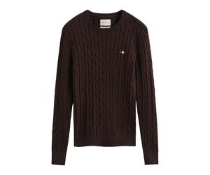 Gant - Klassischer Zopfstrickpullover - - Knitwear - Damen - Braun - L