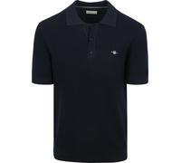 Gant Knitted Poloshirt Navy - Größe M Dunkelblau M