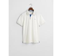 Gant Herren REG Contrast Pique SS Rugger Polohemd, Eggshell, Standard