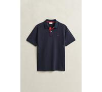 Poloshirt GANT "REG CONTRAST PIQUE SS POLO", Herren, Gr. 3XL, blau (evening blau), Obermaterial: 96% Baumwolle, 4% Elasthan, unifarben mit Farbeinsatz, regular fit hüftlang, hoch geschlossener Ausschn