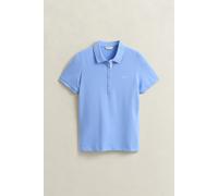 GANT Poloshirt Kontrast-Piqué Hydrangea Blau Slim Fit mit Label-Stitching XXL