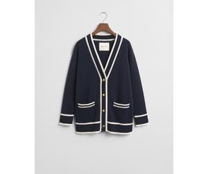 GANT - Kontrast Strickjacke evening blue - Gr. - S