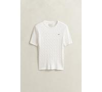 Gant Damen Strickpullover STRETCH COTTON CABLE C-NECK, offwhite, Gr. XL