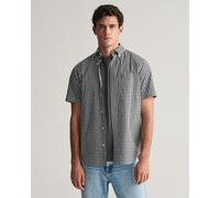 Gant Kurzarmhemd "Regular Fit Gingham Popeline Hemd strapazierfähig pflegeleicht kariert" mit einer kleinen Logostickerei auf der Brusttasche (21509062-L)