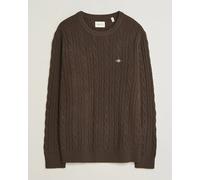 Gant Lambswool Cable Crew Neck Black Brown Braun XL