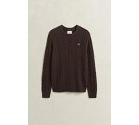 GANT - Lambswool Zopfstrick Rundhalspullover BLACK BROWN - Gr. - L