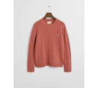 GANT - Lambswool Zopfstrick Rundhalspullover faded brick - Gr. - XXL