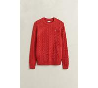 GANT - Lambswool Zopfstrick Rundhalspullover MAPLE FIRE - Gr. - M