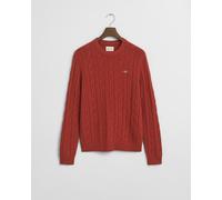 GANT - Lambswool Zopfstrick Rundhalspullover modern rust - Gr. - L