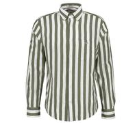 GANT Herren Gestreiftes Hemd aus Leinenmix (M) DRY HERB Grün