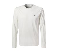 Gant Longsleeve Herren Regular Fit Langarm Rundhals Baumwolle weiß, L