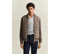 GANT - Materialmix Strickjacke mit Reißverschluss FADED TAUPE - Gr. - L