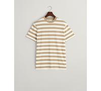 GANT - Mehrfarbig gestreiftes T-Shirt dried khaki - Gr. - XXL