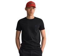 Gant | Mens Rundhals T-Shirt Kontrast Logo - schwarz 2XL