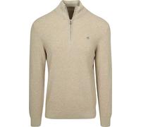Gant Half Zip Pullover Micro Textured Beige - Größe M Beige M