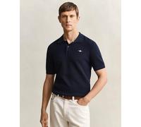 Gant Knitted Poloshirt Navy - Größe L Dunkelblau L