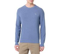 GANT Herren Rundhalspullover mit Mini-Zopfmuster (XXL) DENIM Blau MELANGE