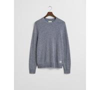 GANT - Mouliné Rundhalspullover aus Wollmix denim blue melange - Gr. - XXL