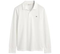 GANT Herren Poloshirt REG Shield LS Pique Rugger Langarm Regular Fit 100% Baumwolle Weiß