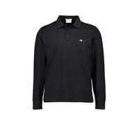 Gant Polo-Shirt Herren Regular Fit Langarm Baumwoll-Piqué schwarz, XL