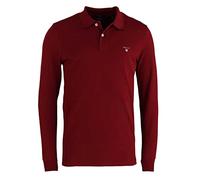 GANT Poloshirt Langarm Polokragen geknöpft Logo-Stick weiß