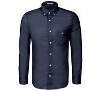GANT Herrenhemd Reg Poplin Klassisch Marine Größe M