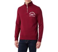 Sweatshirt GANT, Herren, Gr. M, rot (plumped rot), Sweatware, Obermaterial: 87% Baumwolle, 13% Polyester, unifarben, casual, normal, hoch geschlossener Ausschnitt, Langarm Bündchen, Sweatshirts, Stehk