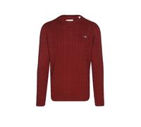 Gant Strickpullover mit gerippten Abschlüssen in Bordeaux, Größe L