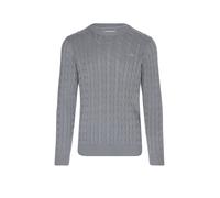 GANT Regular Fit Strickpullover Rundhalsgrau, Einfarbig