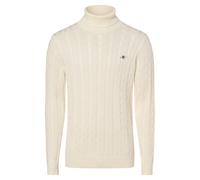Gant Strickpullover mit gerippten Abschlüssen in Offwhite, Größe XXL