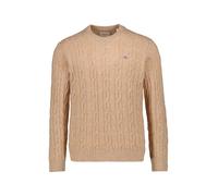 Gant Pullover Herren Regular Fit Rundhals Wolle beige, XXL