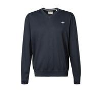 Gant Herren Classic Cotton V-Neck Pullover, Evening Blue, 4XL EU