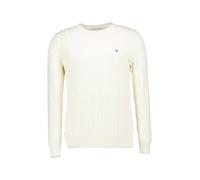 Gant Pullover Herren Slim Fit Rundhals Baumwolle weiß, S