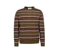 Gant Pullover Herren Slim Fit Rundhals Wolle grün Norweger, L