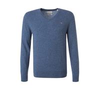 Gant Pullover Herren Slim Fit V-Ausschnitt Lammwolle blau, XXL