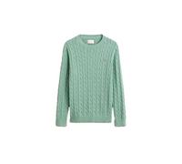 GANT Pullover Zopfstrick Rundhals Regular Fit aus Baumwolle Grün Größe L