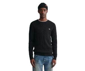 GANT Pullover Langarm Rundhals Kabelstrick beige