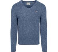 GANT Herren Extrafine Lambswool V-Neck Pullover, Stone Blue Melange, XXXL