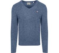 GANT Herren Extrafine Lambswool V-Neck Pullover, Stone Blue Melange, M