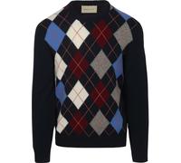 Gant Herren Strickpullover mit Lammwolle ARGYLE C-NECK, navy, Gr. XXXL