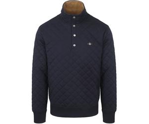 Gant Quilted Mocker Pullover Navy - Größe XXL Dunkelblau XXL