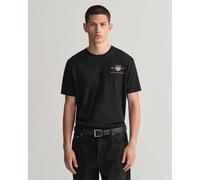 GANT Herren T-Shirt Reg Archive Shield Emb, kurzarm, Stickerei, Schwarz, 1er Pack