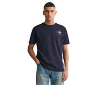 GANT Herren T-Shirt Reg Archive Shield Emb – Stickerei, Rundhals, Kurzarm – Evening Blue, Gr. XL