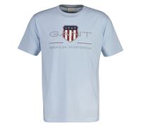 GANT Herren T-Shirt - REGULAR ARCHIVE SHIELD, Rundhals, kurzarm, Baumwolle, Print Blau (Fresh Blue) L