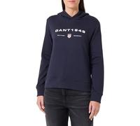 Gant Regular Fit Hoodie mit Label-Print in Marine, Größe L