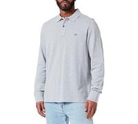GANT Herren REG Shield LS Pique Rugger KLASSISCHES Langarm Poloshirt, Grey Melange, S